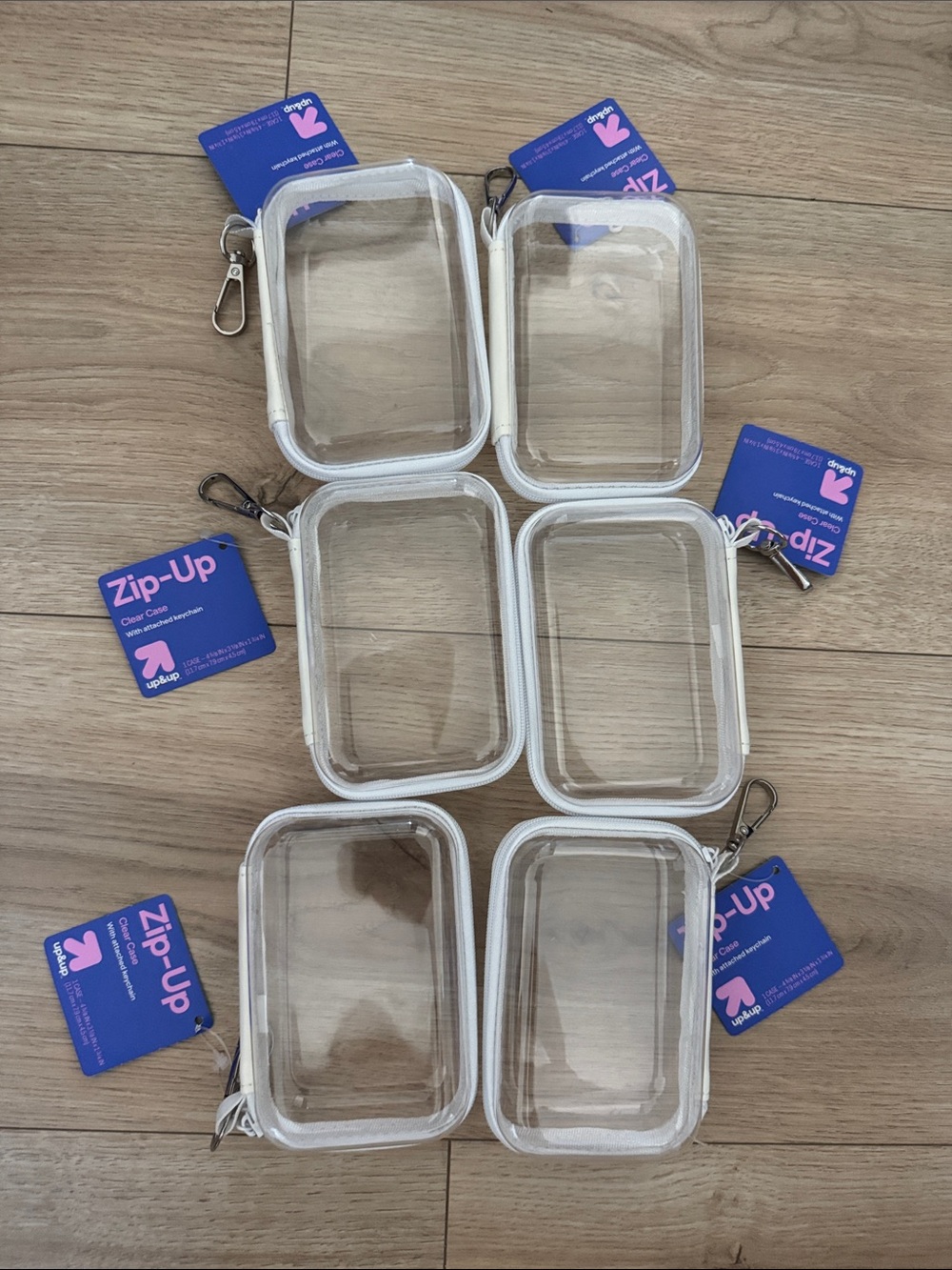 6 Viral target mini clear storage with attached keychain